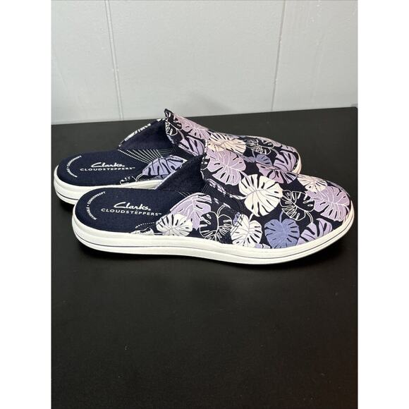 Clarks Cloudsteppers women's breeze shore Canvas Slip-on Mules shoes Lavender 7 - Picture 4 of 9
